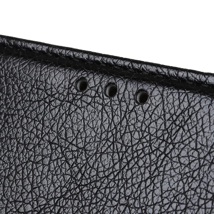 Nappa Texture Split Leather Wallet Phone Casing for iPhone 12 Pro/12 - Black - 7