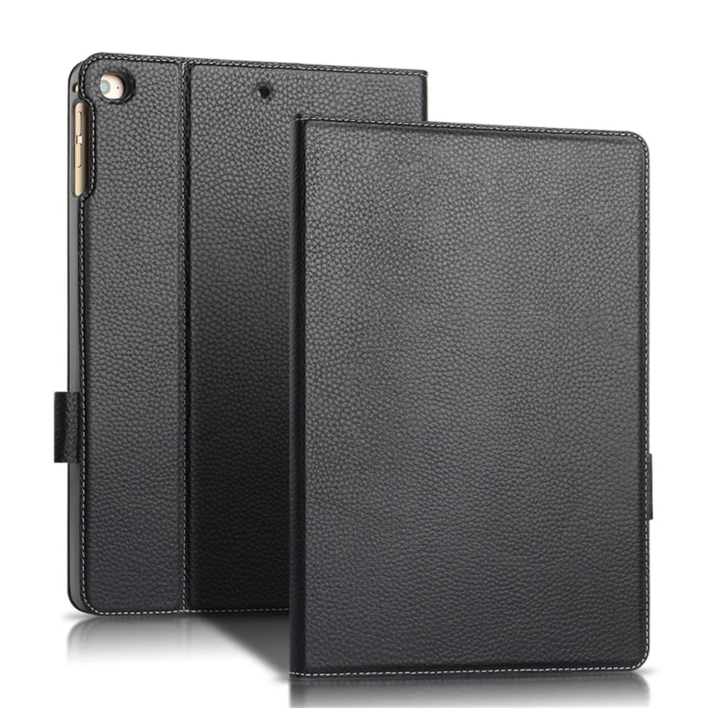 Top Layer Cowhide Leather Stand Case for iPad 9.7-inch (2018) - 1