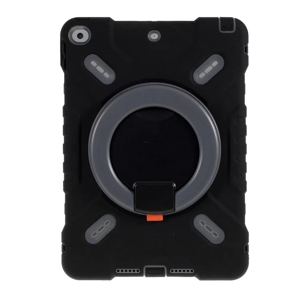 PEPKOO Tablet Case for iPad 10.2 (2021) / (2020) / (2019) / Air 10.5 inch (2019) Silicone Plastic Protective Cover with Kickstand - Black - 4