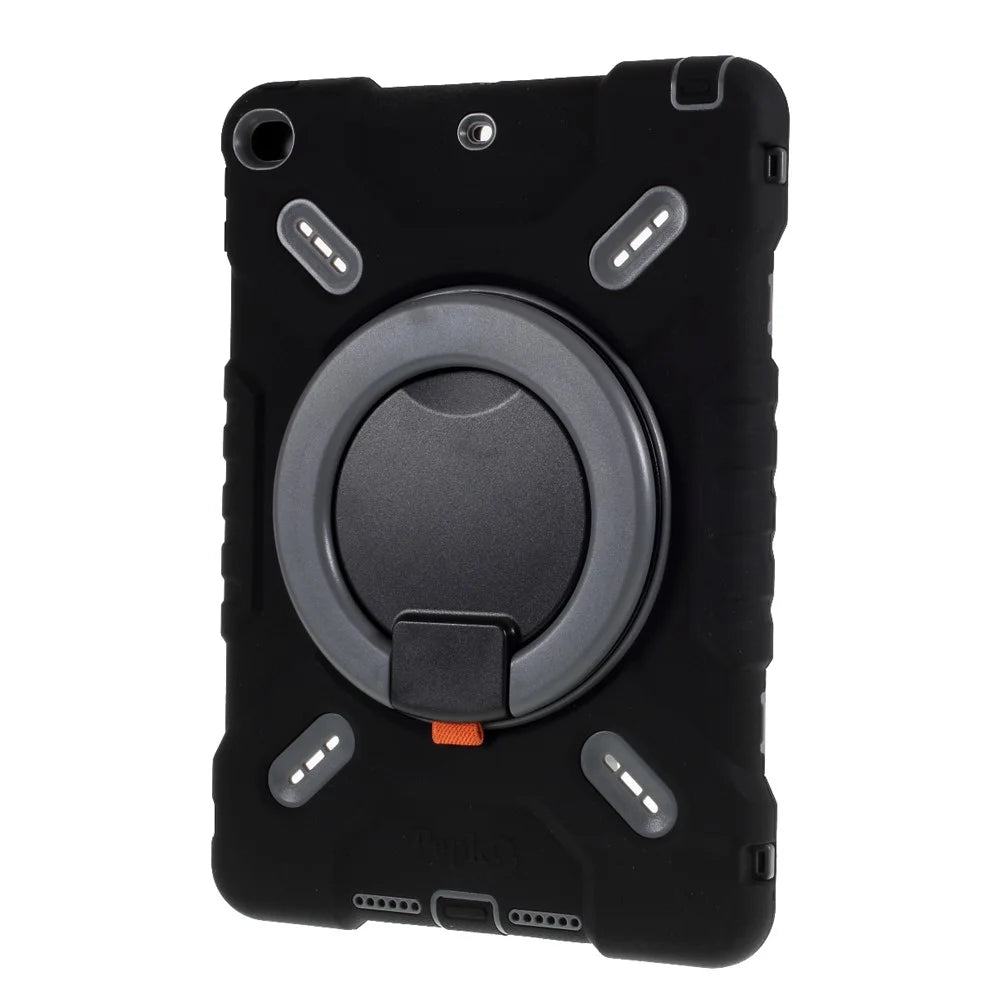 PEPKOO Tablet Case for iPad 10.2 (2021) / (2020) / (2019) / Air 10.5 inch (2019) Silicone Plastic Protective Cover with Kickstand - Black - 5