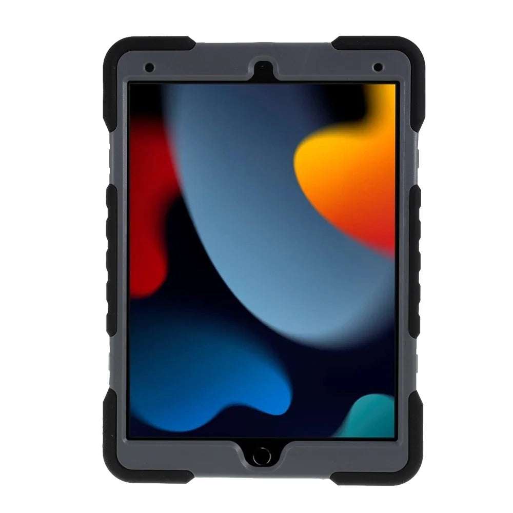 PEPKOO Tablet Case for iPad 10.2 (2021) / (2020) / (2019) / Air 10.5 inch (2019) Silicone Plastic Protective Cover with Kickstand - Black - 6