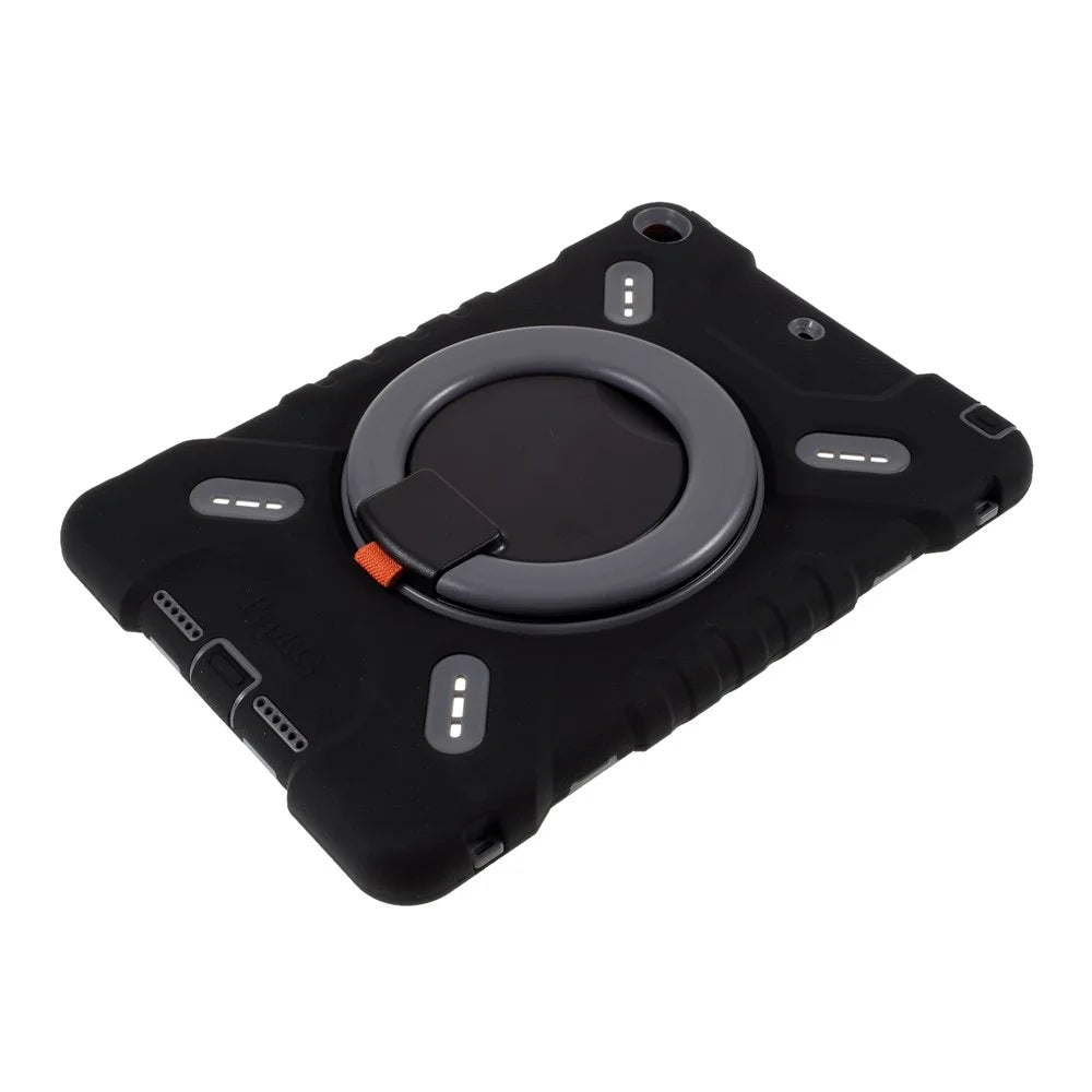 PEPKOO Tablet Case for iPad 10.2 (2021) / (2020) / (2019) / Air 10.5 inch (2019) Silicone Plastic Protective Cover with Kickstand - Black - 7