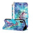 Light Spot Decor Pattern Printing Wallet Stand Leather Phone Case for iPhone X/XS 5.8 inch - Never Stop Dreaming - 1