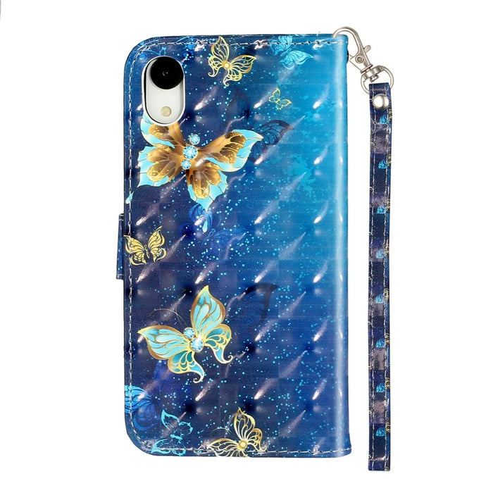 Light Spot Decor Pattern Printing Wallet Stand Leather Phone Shell for iPhone XR 6.1 inch - Butterfly - 4