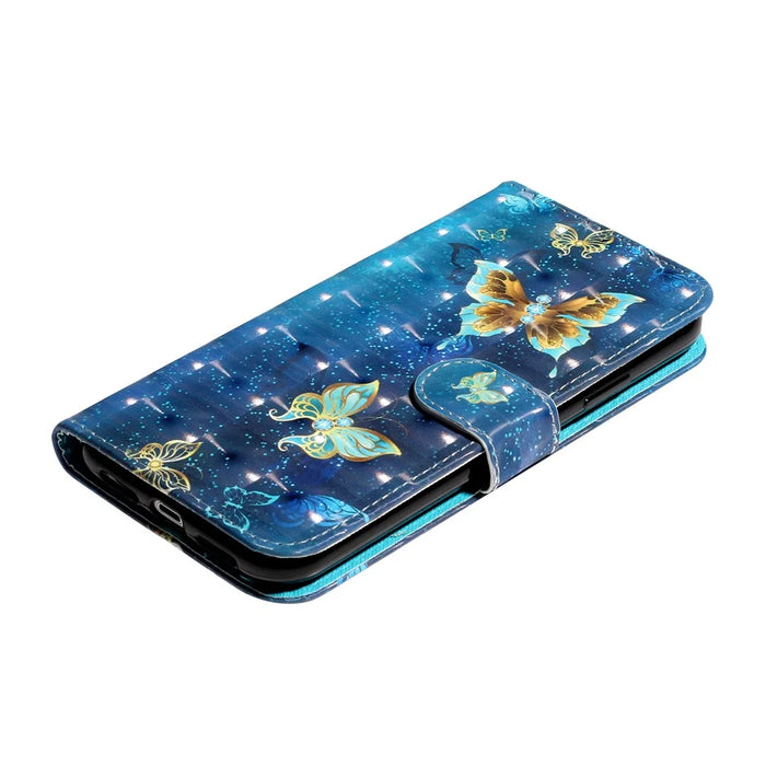 Light Spot Decor Pattern Printing Wallet Stand Leather Phone Shell for iPhone XR 6.1 inch - Butterfly - 5