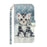 Light Spot Decor Pattern Printing Wallet Stand Leather Phone Shell for iPhone 6/6s 4.7-inch - Cat - 3