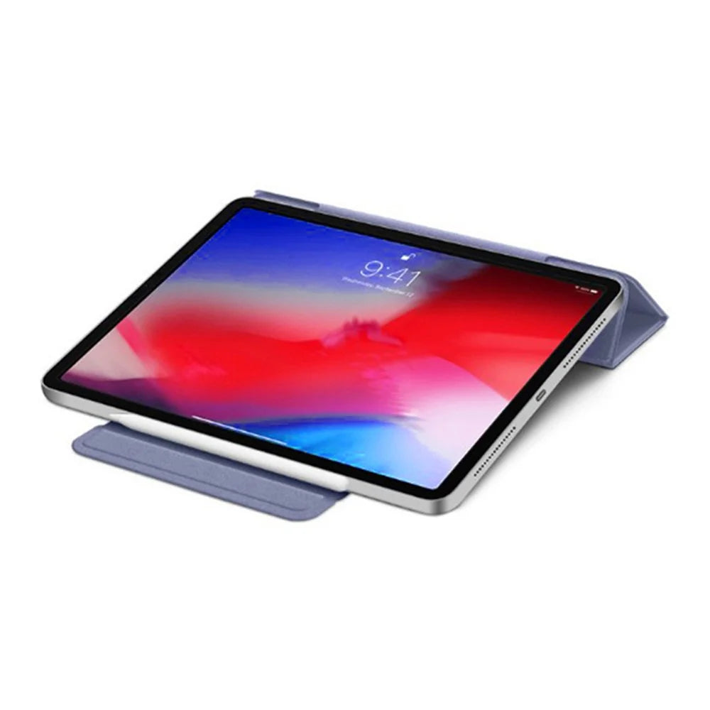 Leather Case for iPad Air 13 (2026) / (2025) / (2024) / Pro 12.9 (2022) / (2021) / (2020) / (2018) Magnetic Clasp Tri-Fold Stand Cover - Purple - 6