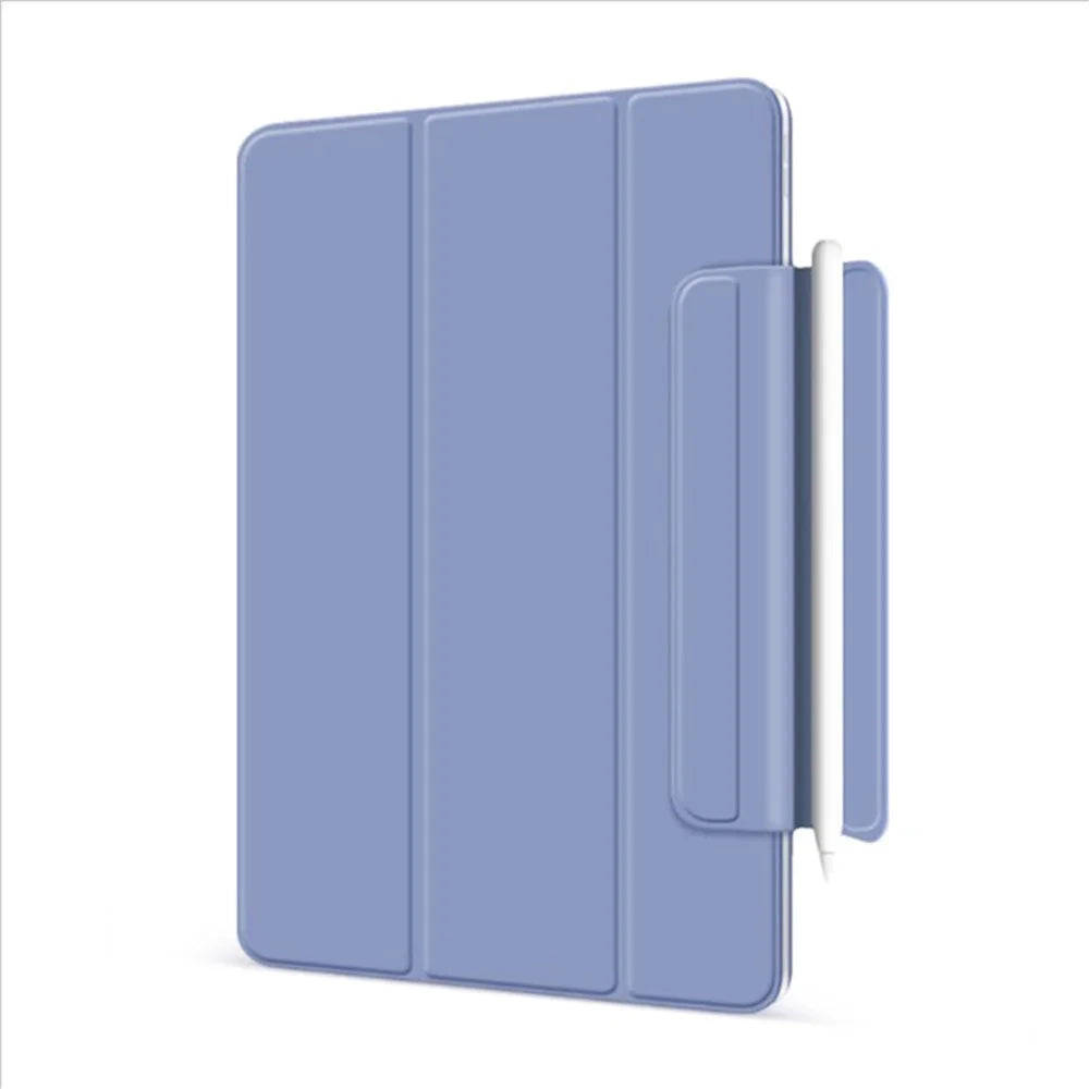 Leather Case for iPad Air 13 (2026) / (2025) / (2024) / Pro 12.9 (2022) / (2021) / (2020) / (2018) Magnetic Clasp Tri-Fold Stand Cover - Purple - 7