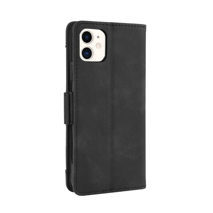 Leather Phone Unique Case with Multiple Card Slots for iPhone 12 Pro Max 6.7 inch - Black - 7