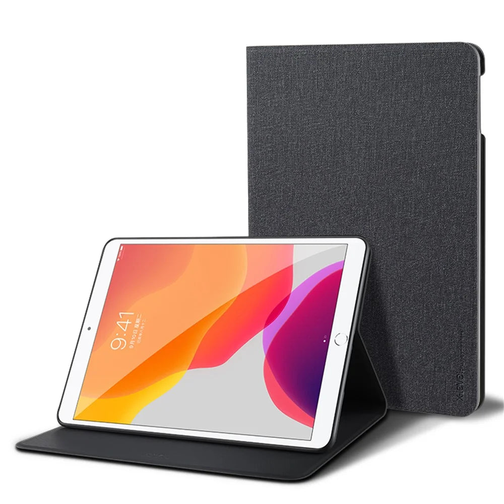 X-LEVEL Canvas Series Cloth Texture Leather Tablet Cover for iPad 10.2 (2021)/(2020)/(2019)/Air 10.5 inch (2019) - Black - 1