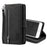 Zipper Pocket 9 Card Slots Leather Wallet Case for iPhone 6s/6 - Black - 2