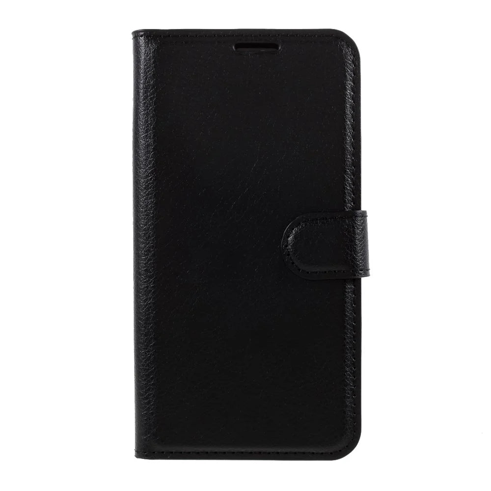 Litchi Surface Shell Leather Case with Stand for iPhone 12 Pro / 12 Mobile Phone Accessories - Black - 1