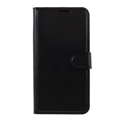 Litchi Surface Shell Leather Case with Stand for iPhone 12 Pro / 12 Mobile Phone Accessories - Black - 1