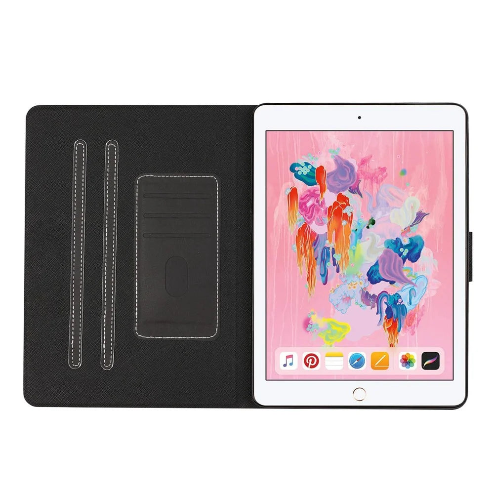 Auto Wake Sleep Stand Smart Leather Tablet Cover for iPad Air (2013) / iPad Air 2 / iPad 9.7-inch (2017) / iPad 9.7-inch (2018) - Black - 5