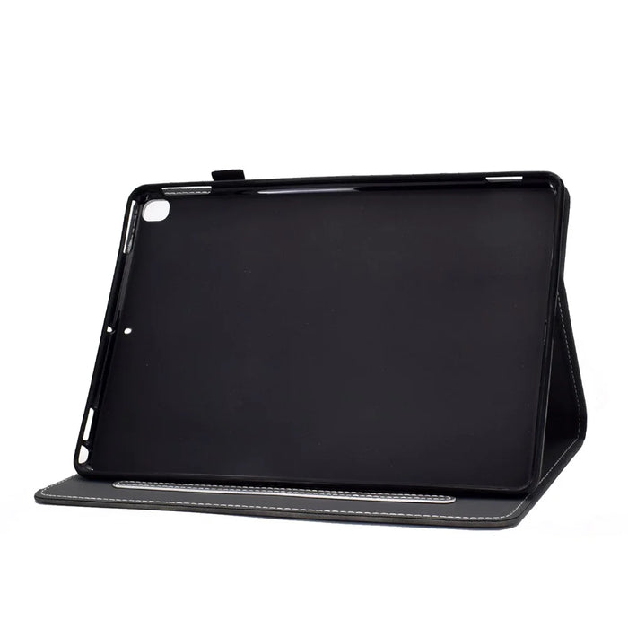 Solid Color Card Slots Stand Flip Leather Protective Cover for iPad 10.2 (2021)/(2020)/(2019) / iPad Air 10.5 inch (2019) - Black - 4