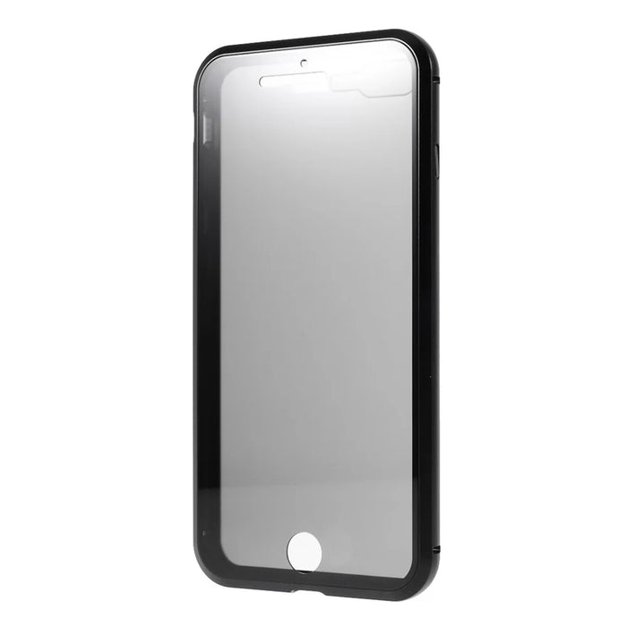 Magnetic Metal Frame + Double-sided Tempered Glass Anti-peep Case for iPhone 7 Plus/8 Plus 5.5 inch - Black - 3