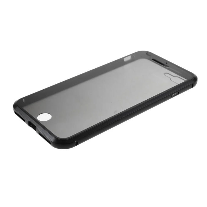 Magnetic Metal Frame + Double-sided Tempered Glass Anti-peep Case for iPhone 7 Plus/8 Plus 5.5 inch - Black - 6