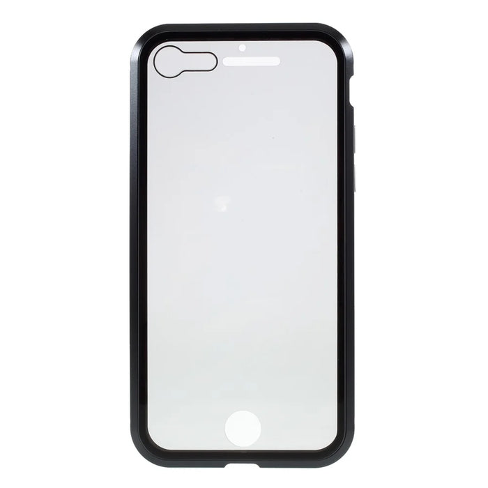 Magnetic Metal Frame + Double-sided Tempered Glass Anti-peep Full Coverage Cover for iPhone 7/8/SE (2020)/SE (2022) - Black - 5