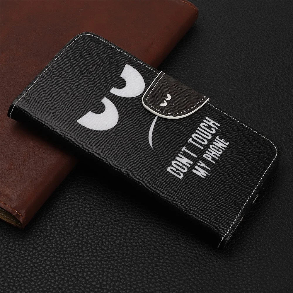 Pattern Printing Shell Leather Cover for iPhone 12 mini - Don't Touch My Phone - 6