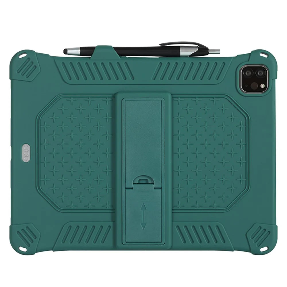 Kickstand PC Soft Silicone Case with Lanyard for iPad Air (2020) / Air (2022) / Pro 11-inch (2021)(2020)(2022) - Green - 4