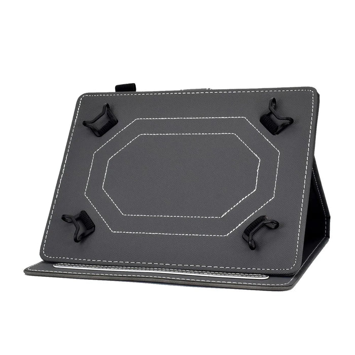 Solid Color Card Slots Stand Flip Leather Protective Shell for 10-inch Tablets - Black - 5