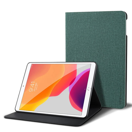 X-LEVEL Canvas Series Cloth Texture Leather Protective Cover for iPad 5/6 / iPad 9.7 2016/2017/2018 - Green - 1
