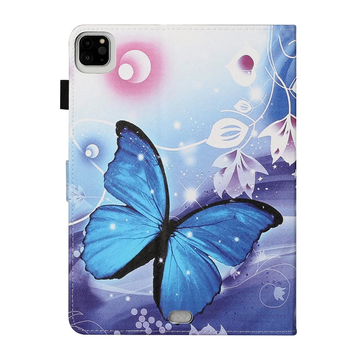 Pattern Printing Leather Stand Shell with Card Slots for iPad Pro 11-inch (2020) / (2022) / (2021) - Blue Butterfly - 3