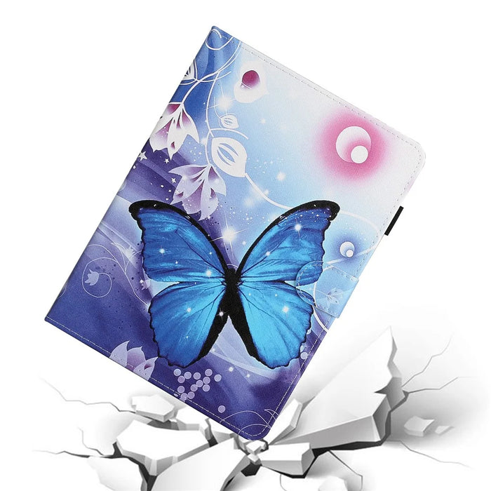 Pattern Printing Leather Stand Shell with Card Slots for iPad Pro 11-inch (2020) / (2022) / (2021) - Blue Butterfly - 6