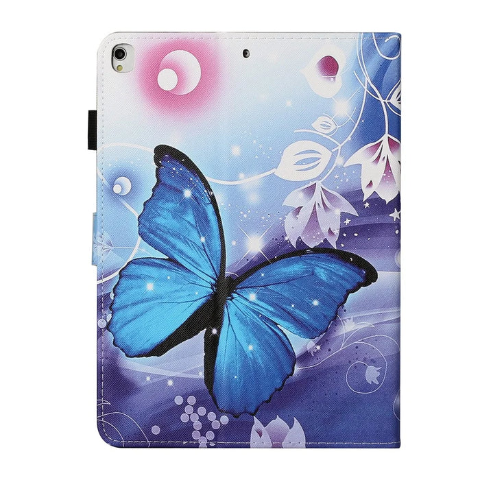 Pattern Printing Stand Leather Card Holder Case for iPad 10.2 (2021)/(2020)/(2019)/Air 10.5 inch (2019) - Blue Butterfly - 3