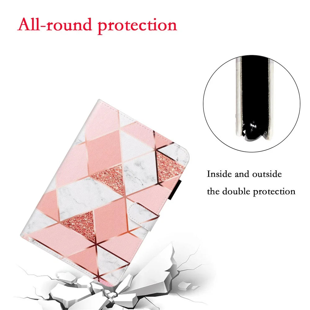 Full Protected Anti-Drop Pattern Printing Leather Wallet Stand Case for iPad 9.7-inch (2018) / 9.7-inch (2017) / Pro 9.7 inch (2016) / Air 2 / Air (2013) - Geometric Pattern - 4
