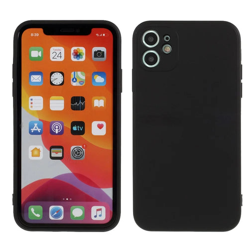 Pure Colour Matte Soft TPU Cover Phone Case for iPhone 11 6.1 inch - Black - 1