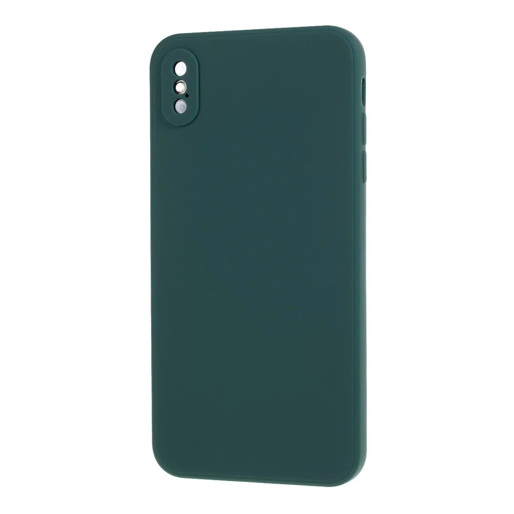 Matte Skin Soft Silicone Phone Case for iPhone XS / X 5.8-inch - Dark Green - 2