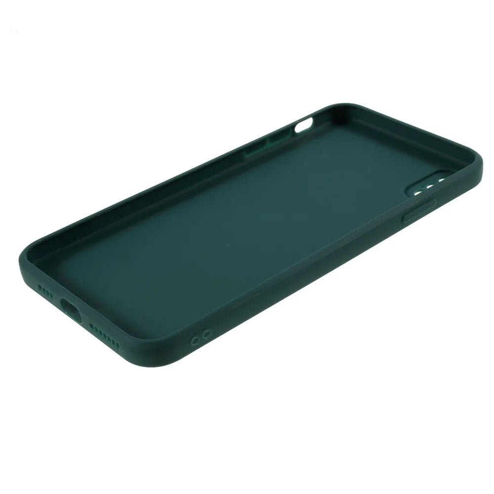 Matte Skin Soft Silicone Phone Case for iPhone XS / X 5.8-inch - Dark Green - 5