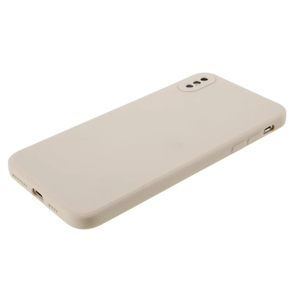 Matte Skin Soft Silicone Phone Case for iPhone XS Max 6.5-inch - Beige - 4