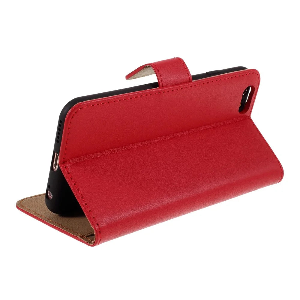 Split Leather with Wallet Cover for iPhone 6 Plus/6s Plus 5.5-inch - Red - 5