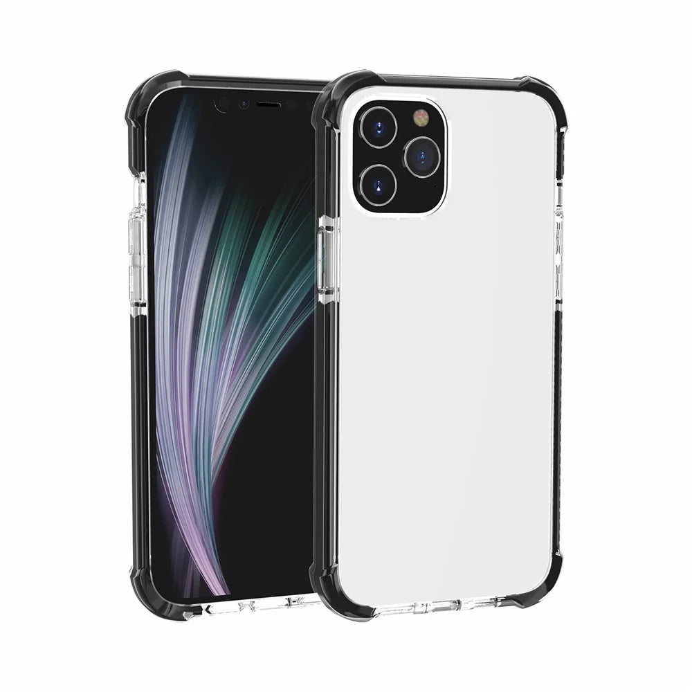 Air-Cushion Dropproof Acrylic + TPU Hybrid Phone Shell for iPhone 12 Pro Max 6.7 inch - Transparent Black - 2