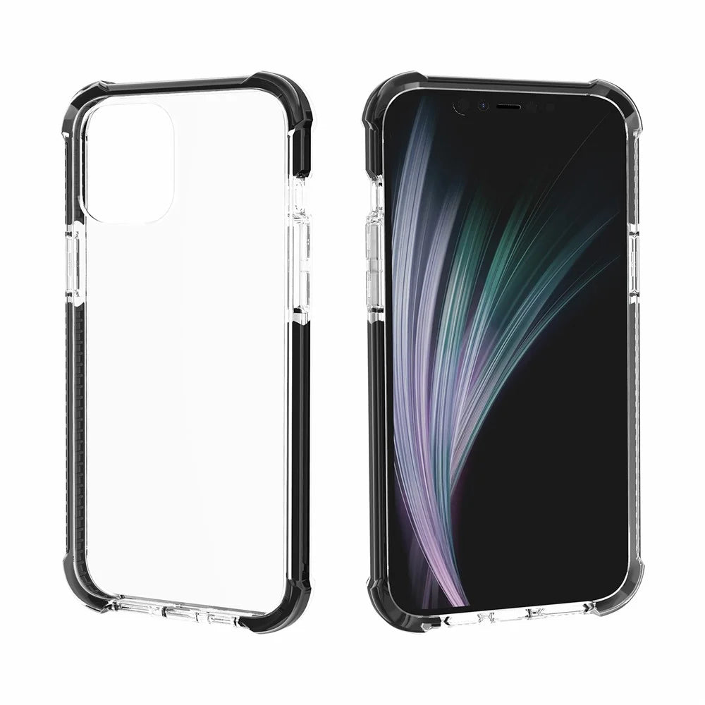 Air-Cushion Dropproof Acrylic + TPU Hybrid Phone Shell for iPhone 12 Pro Max 6.7 inch - Transparent Black - 4