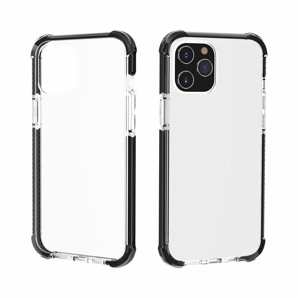 Air-Cushion Dropproof Acrylic + TPU Hybrid Phone Shell for iPhone 12 Pro Max 6.7 inch - Transparent Black - 6