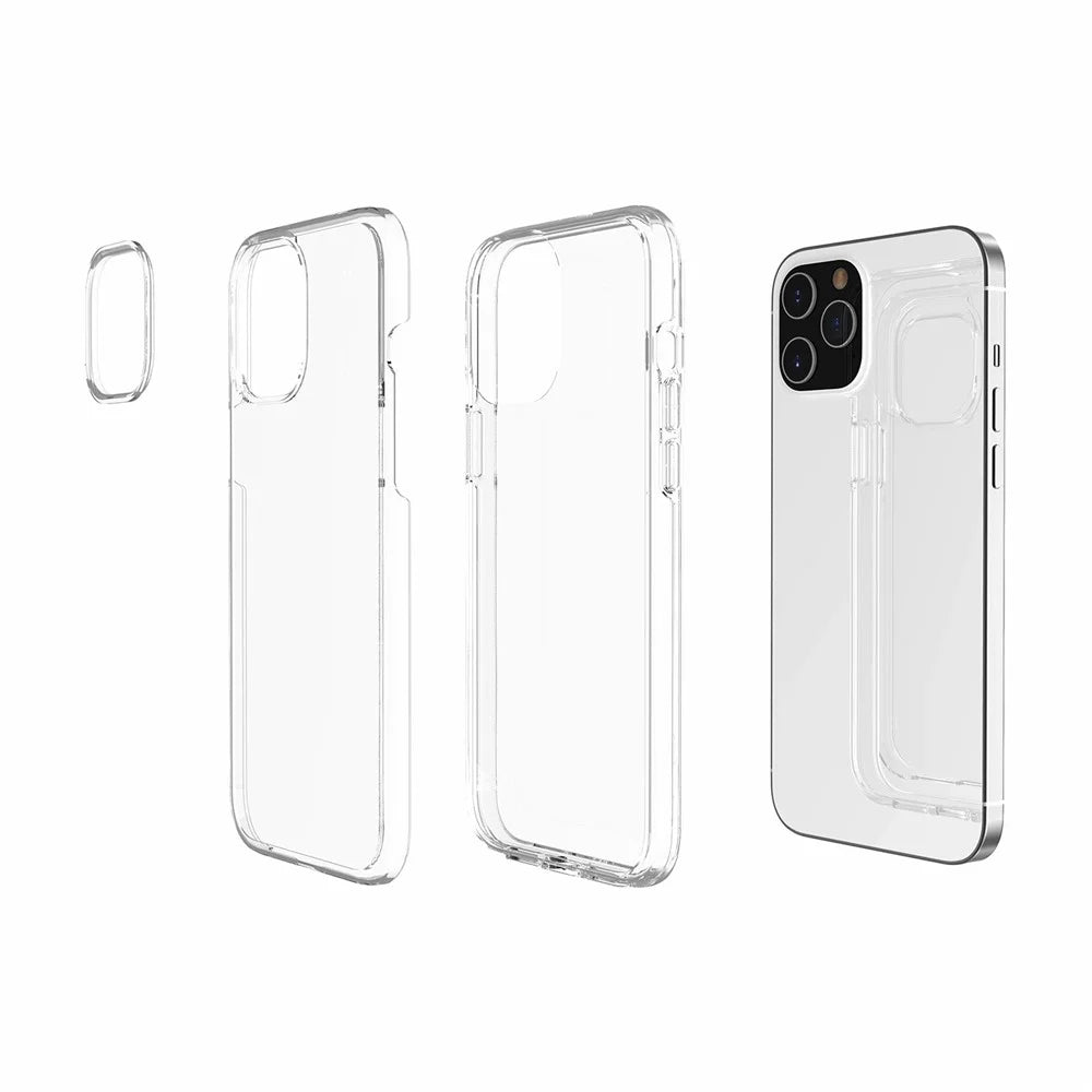 Anti-Fingerprint Clear PC+TPU Hybrid Phone Cover for iPhone 12 Pro Max 6.7 inch - Transparent - 6