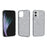 For iPhone 12 6.1 inch Glittery Powder Clear Case Hard PC Soft TPU Shockproof Transparent Sparkly Cover - Grey - 4