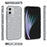 For iPhone 12 6.1 inch Glittery Powder Clear Case Hard PC Soft TPU Shockproof Transparent Sparkly Cover - Grey - 7