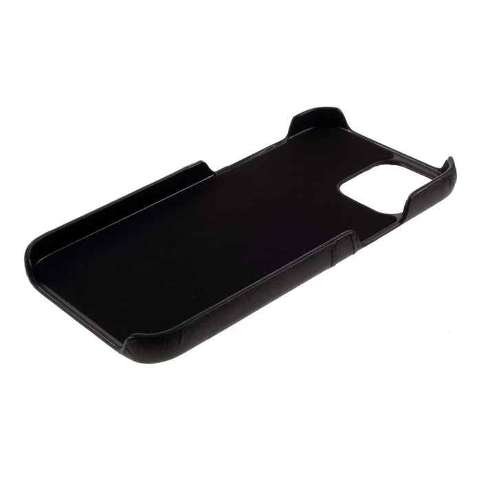 Double Card Slots PU Leather Coated PC Cover for iPhone 12 mini 5.4 inch - Black - 7