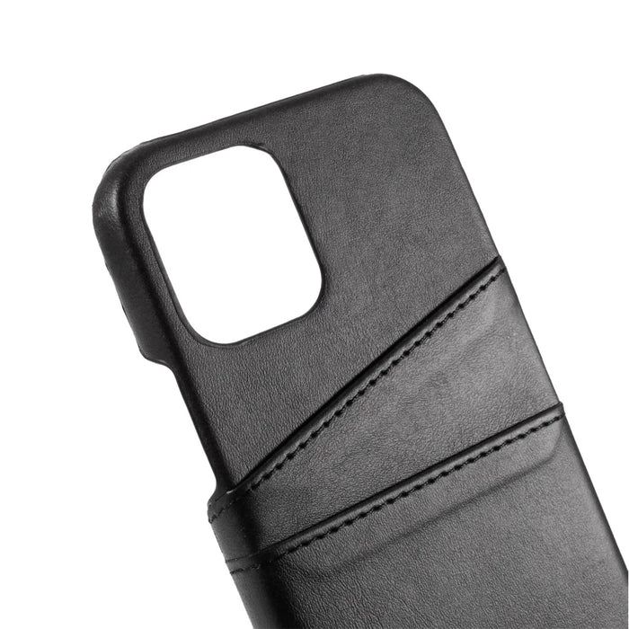 Double Card Slots PU Leather Coated PC Cover for iPhone 12 Pro Max 6.7-inch - Black - 4