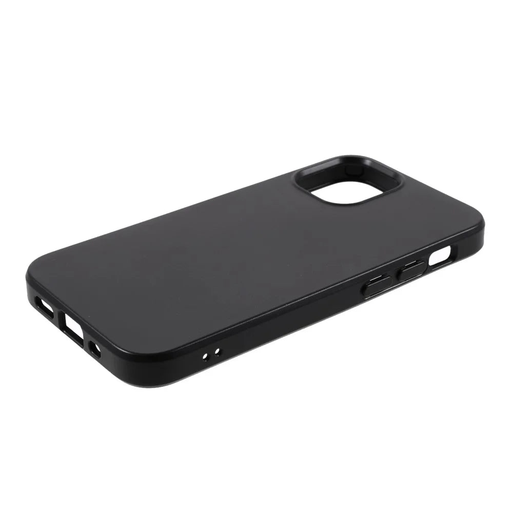 For iPhone 12 Pro / 12 6.1 inch Starry Sky Series Matte Phone Case Biodegradable Wheat Straw Style TPU Back Cover - Black - 5