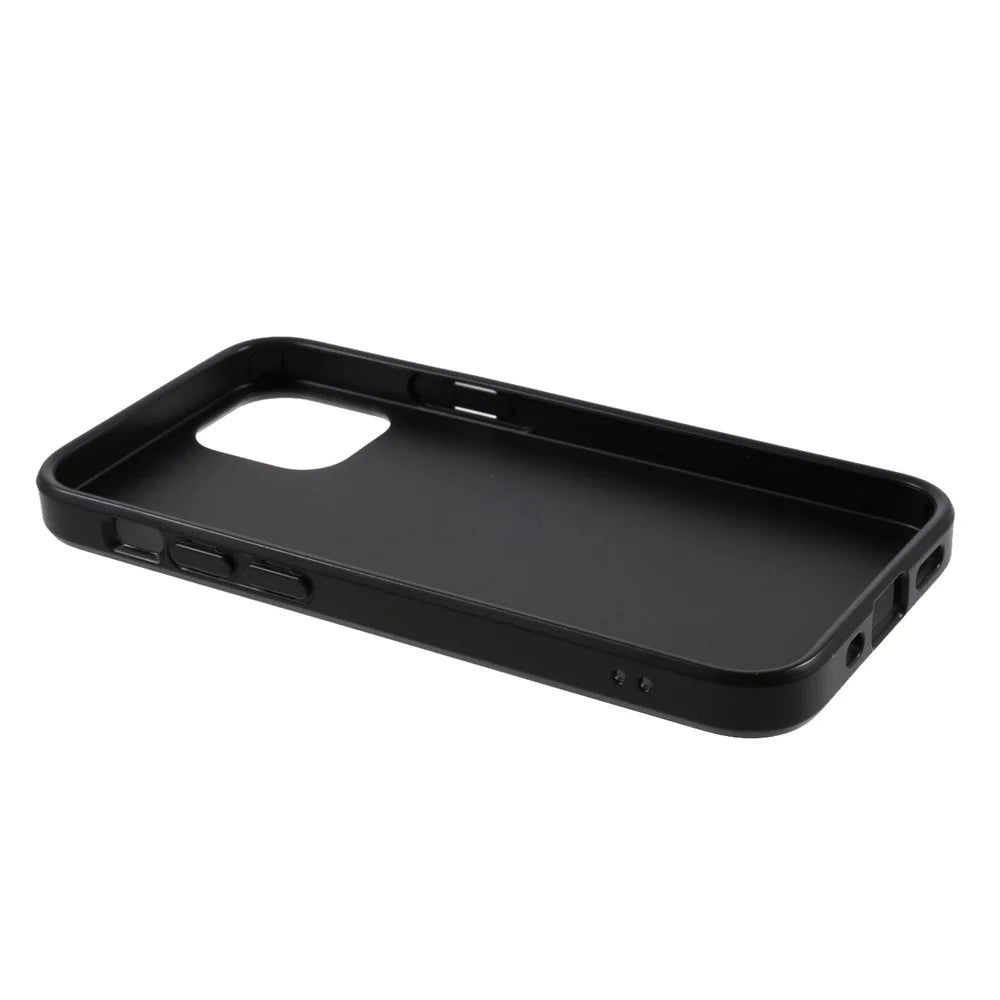 For iPhone 12 Pro / 12 6.1 inch Starry Sky Series Matte Phone Case Biodegradable Wheat Straw Style TPU Back Cover - Black - 6