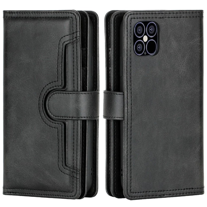 Multiple Card Slots Split Leather Phone Cover Case for iPhone 12 Pro Max 6.5-inch - Black - 4