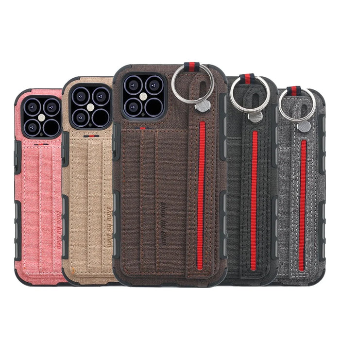 SHOUHUSHEN Cloth Coated PC TPU Case for iPhone 12 Pro/12 - Black - 5