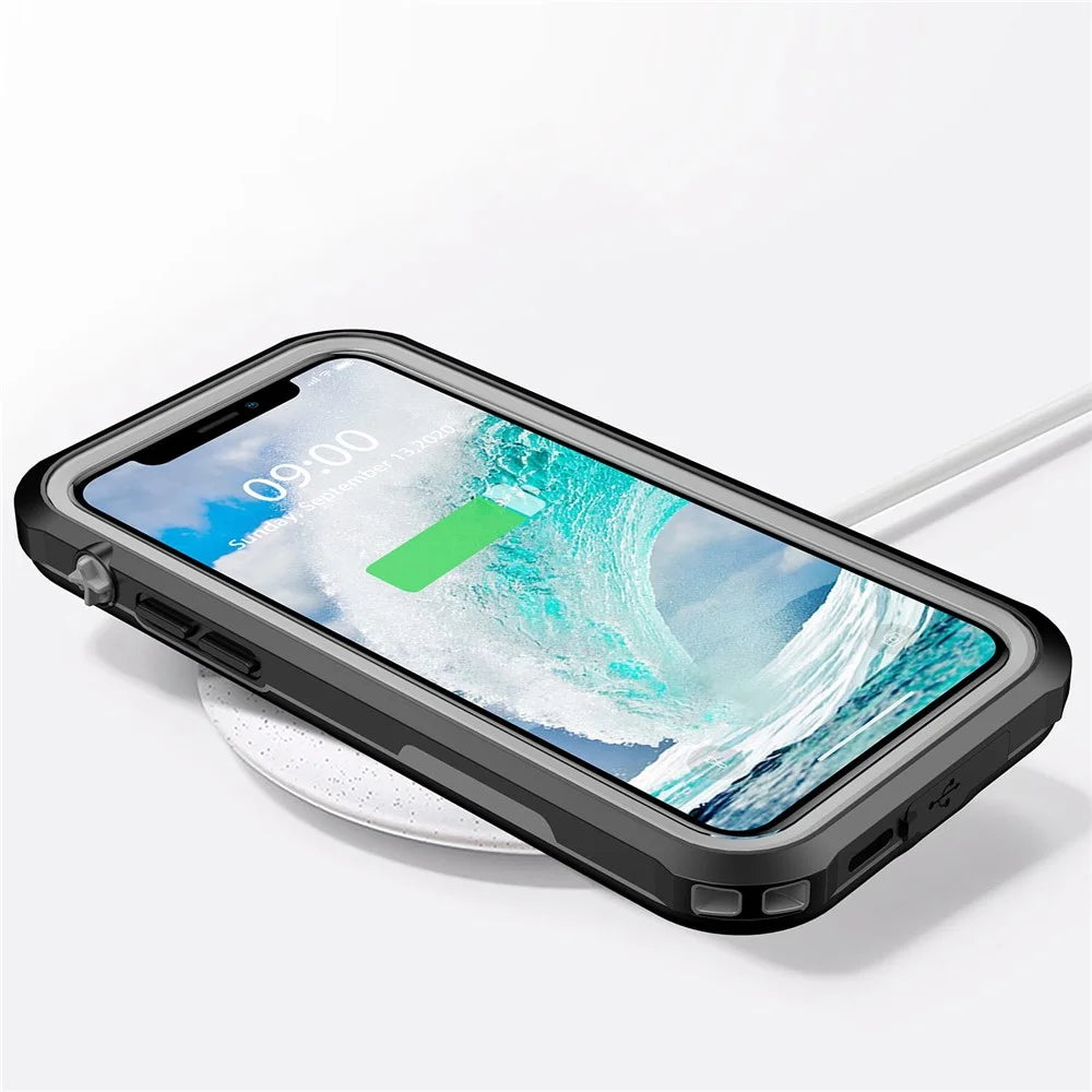 For iPhone 12 6.1 inch IP68 Waterproof Phone Case Drop-resistant Shockproof Mobile Phone Cover - 7