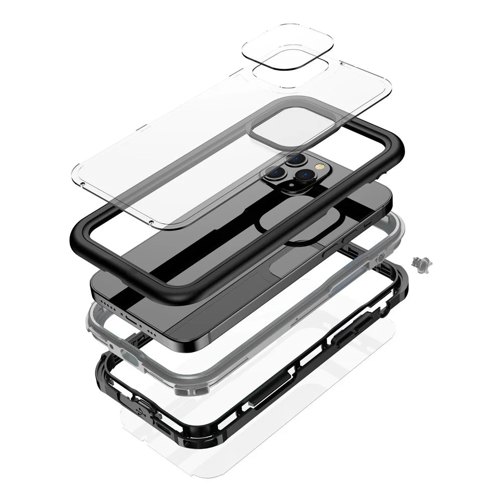 For iPhone 12 Pro 6.1 inch IP68 Waterproof Phone Case Shockproof Anti-drop Smartphone Protective Cover - 6