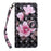 Light Spot Decor Patterned Leather Wallet Case for iPhone 12 mini - Pink Flowers - 2